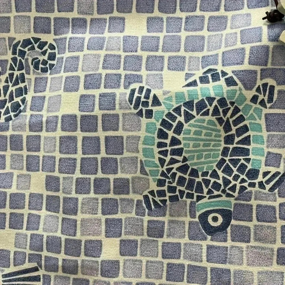 NEW Sun N Sand Beach /Pool Canvas Tote BAG Blue Green Ocean Turtles Fish - Picture 8 of 10